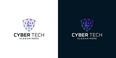 cyber tech logo ontwerp sjabloon met eerste brief l grafisch ontwerp vector illustratie. symbool voor techniek, veiligheid, internetten, systeem, kunstmatig intelligentie- en computer.
