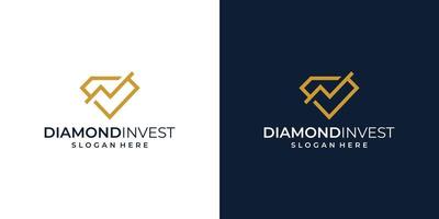 diamant logo ontwerp sjabloon met lijnen en investering ontwerp analytisch vector illustratie. icoon, symbool, creatief.