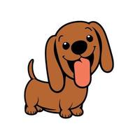 schattig teckel puppy hond vector