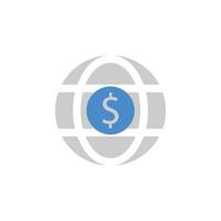 munteenheid, geld, Internationale, investering, wereld twee kleur blauw en grijs vector icoon