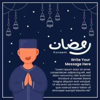 ramadan kareem mubarak wenskaart vector