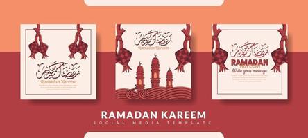 ramadan postsjabloon, sociale media postsjabloon ingesteld vector