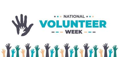 nationaal vrijwilliger week achtergrond voor banier ontwerp sjabloon gevierd in april vector