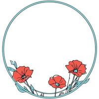 kader met rood papaver bloemen vector