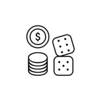 Dobbelsteen, casino vector icoon