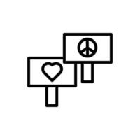uithangbord, vrede, hart vector icoon