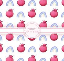 schattig granaatappel naadloos patroon. schattig fruit patroon vector