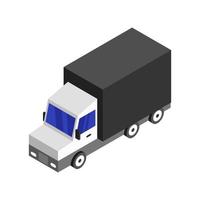 isometrische vrachtwagen op witte achtergrond vector