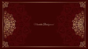 rood luxe achtergrond, met goud mandala ornament vector