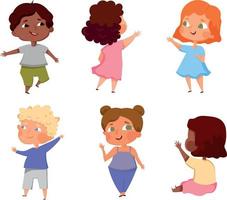 een reeks van illustraties van verschillend types van kinderen vector