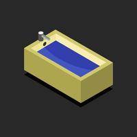 isometrische badkuip op achtergrond vector