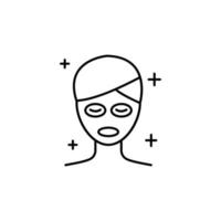 vrouw, masker, spa vector icoon