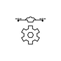 controle van drones veld- schets vector icoon