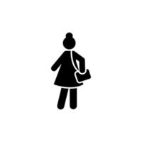 leraar wandelen school- pictogram vector icoon