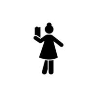 vrouw boek leraar school- pictogram vector icoon