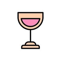 glas wijn schets kleur vector icoon