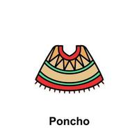 poncho, jurk vector icoon