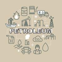 petroleum minimale overzicht pictogrammen vector