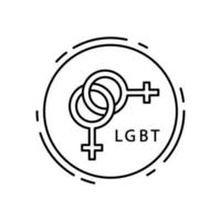 lesbienne, lgbt vector icoon