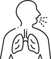 lijn pictogram voor astma vector