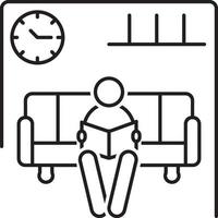 lijn pictogram voor wachtkamer vector