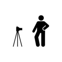 camera, Mens, houding, afbeelding pictogram vector icoon