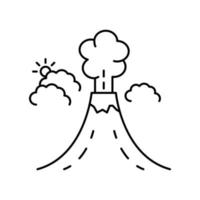 vulkaan lijn, schets vector teken, lineair stijl pictogram vector icoon