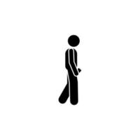 Mens, wandelen, telefoon vector icoon