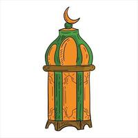 vector grafisch illustratie, Islamitisch lantaarn met hand- trek stijl fit voor uw ontwerp vleier, banier, web bladzijde ontwerp, groet kaart bedrijf of ontwerp sociaal media