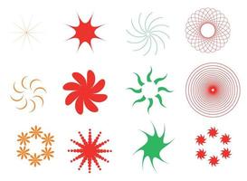 abstract meetkundig vormen en roosters. figuur ster ovaal spiraal bloem en andere primitief elementen ontwerp. vector
