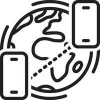 lijnpictogram voor wereldwijde telefonische vergadering vector