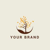 blad en boom logo ontwerp vector