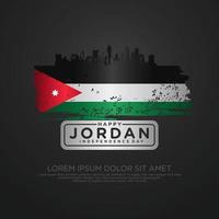 Jordanië onafhankelijkheid dag groet kaart sjabloon vector