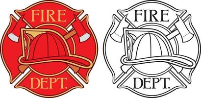 brandweer of brandweerlieden Maltezer kruis vector