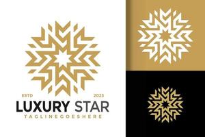 brief s luxe ster ornament logo vector icoon illustratie