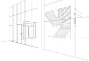 3d illustratie van gebouw project vector