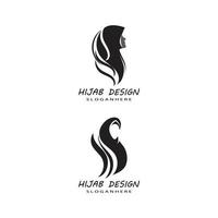 muslimah hijab logo sjabloon vector illustratie ontwerpset