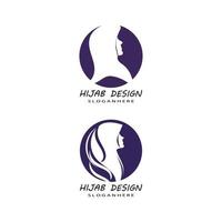 muslimah hijab logo sjabloon vector illustratie ontwerpset