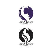 muslimah hijab logo sjabloon vector illustratie ontwerpset