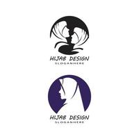 muslimah hijab logo sjabloon vector illustratie ontwerpset