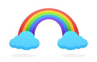 illustratie van regenboog met twee wolken vector