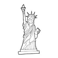 schetsen van standbeeld van vrijheid, nieuw york stad, Verenigde staten. modern vector illustratie concept. ten volle bewerkbare contouren, opgeslagen borstels en lagen.