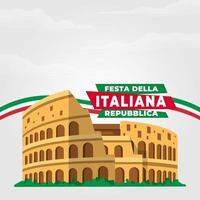 Italiaanse republiek dag poster met colosseum vector