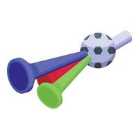 verdrievoudigen vuvuzela icoon isometrische vector. voetbal toeter vector