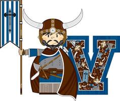 v is voor viking alfabet aan het leren leerzaam illustratie vector