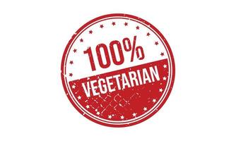 100 procent vegetarisch rubber postzegel vector