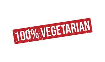 100 procent vegetarisch rubber postzegel vector