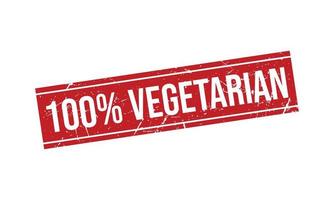 100 procent vegetarisch rubber postzegel vector