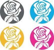 silhouet van een roos gebruikt voor logotype ontwerp vector