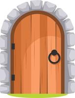 vector beeld van houten deur van middeleeuws keer